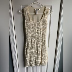 Max Studio Women’s Ivory Lace Sleeveless Tank Ruffled Dress Size XS
